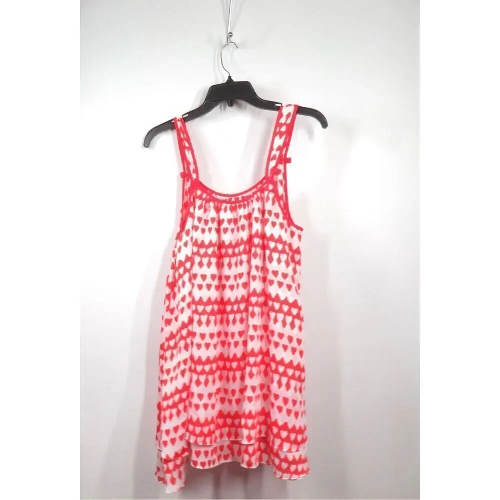 Kate Spade Dream A Little Dream Hearts Crinkle Chiffon Chemise Nightie Women M